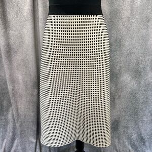 Alfani Black and Beige Checked Midi Skirt